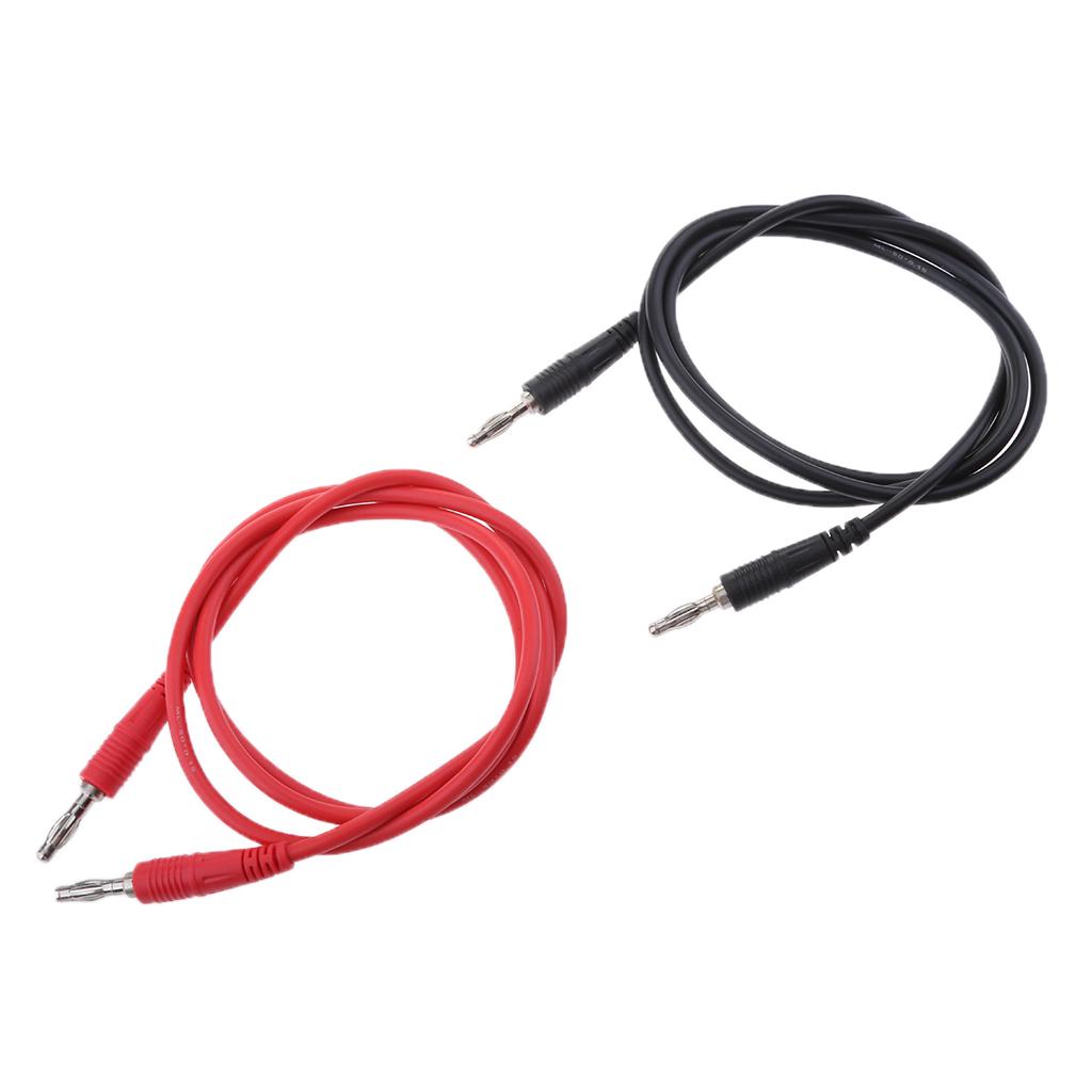 3x2Pieces 4mm Stackable Banana Plug Wire Soft Silicone Test Cable
