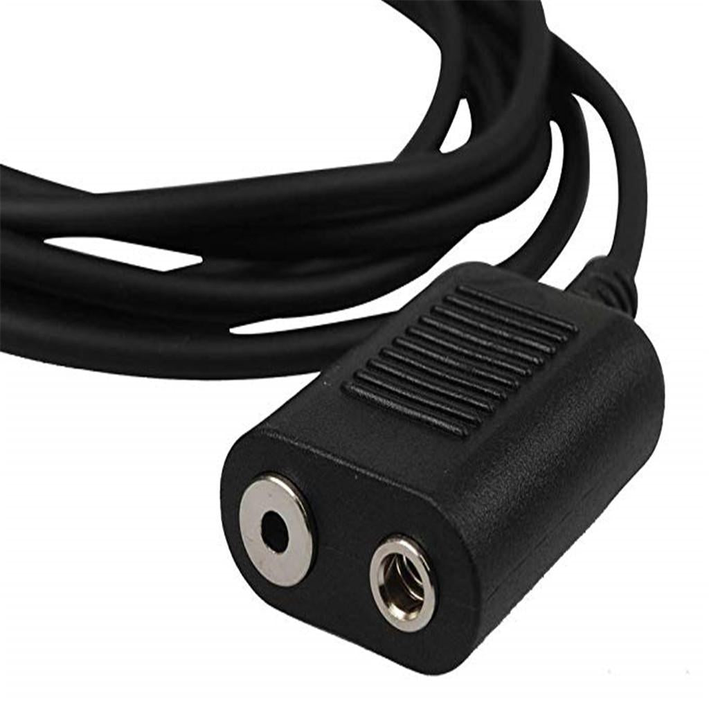 2 Pin Speaker Mic Microphone Earpiece Extension Cable for Two Way Radio 
