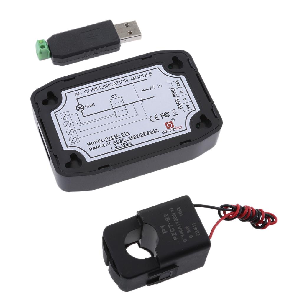 AC 100A Voltage Current Energy Hz Power factor RS485 Modbus Module