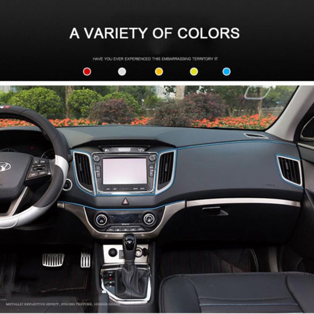 DIY Car Interior Decor Door Moulding Styling Strip Trim Decals Line gold