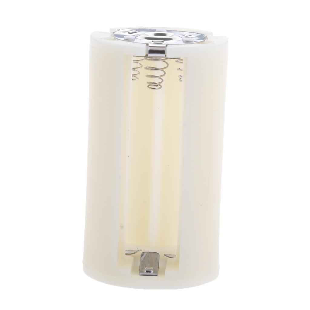 1.5V Parallel Battery Converters Adapter Case LR20 3 AA to D Type White