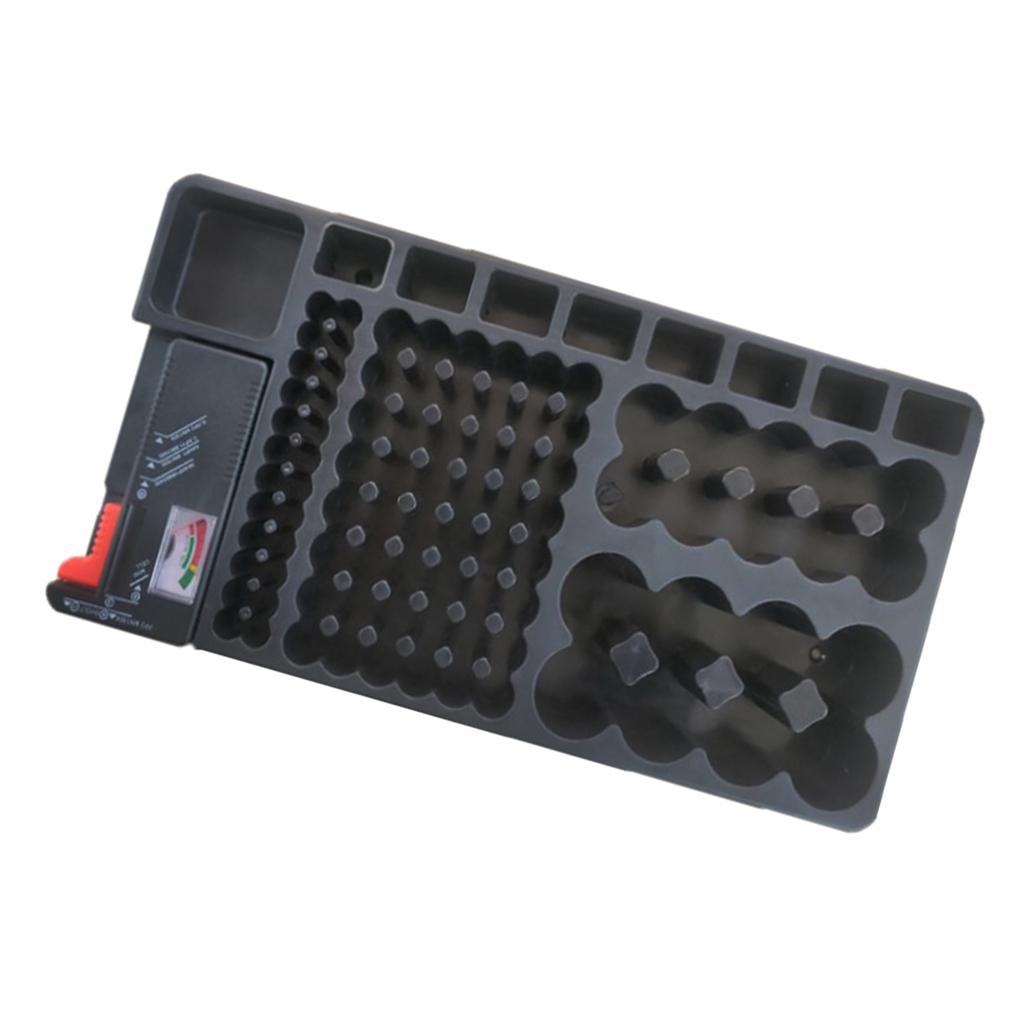 Battery Storage Organizer Box Battery Tester Kit for AAA/AA/9V/C/D Batteries