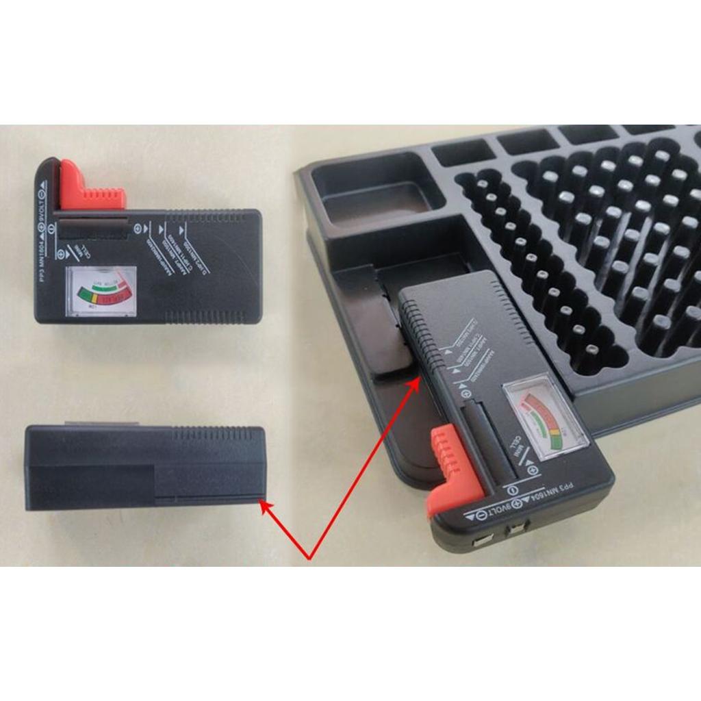 Battery Storage Organizer Box Battery Tester Kit for AAA/AA/9V/C/D Batteries