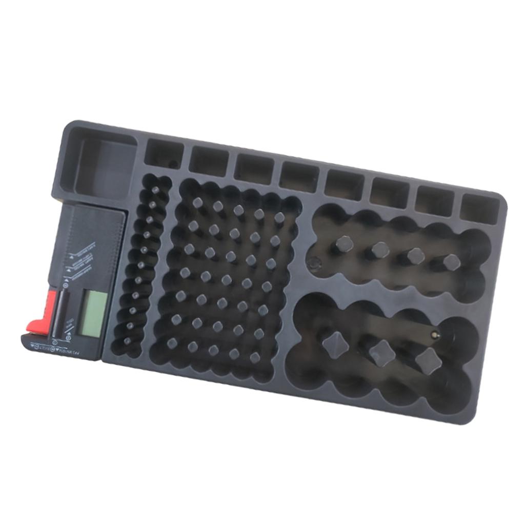 Battery Organizer and Tester Removable 110Pieces for AAA/AA/9V/C/D Batteries