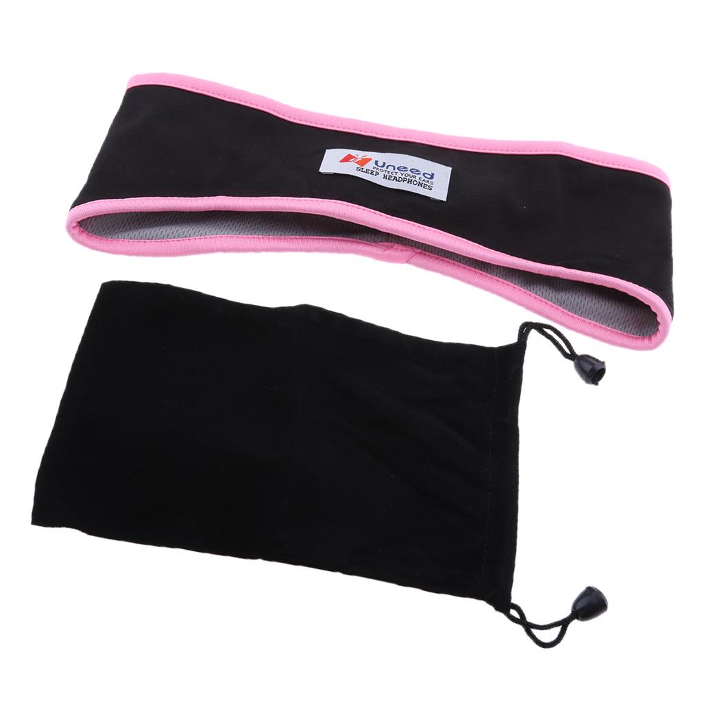 Comfortable Noise Cancelling Wired Sleep Headphones Eye Mask with Bag pink