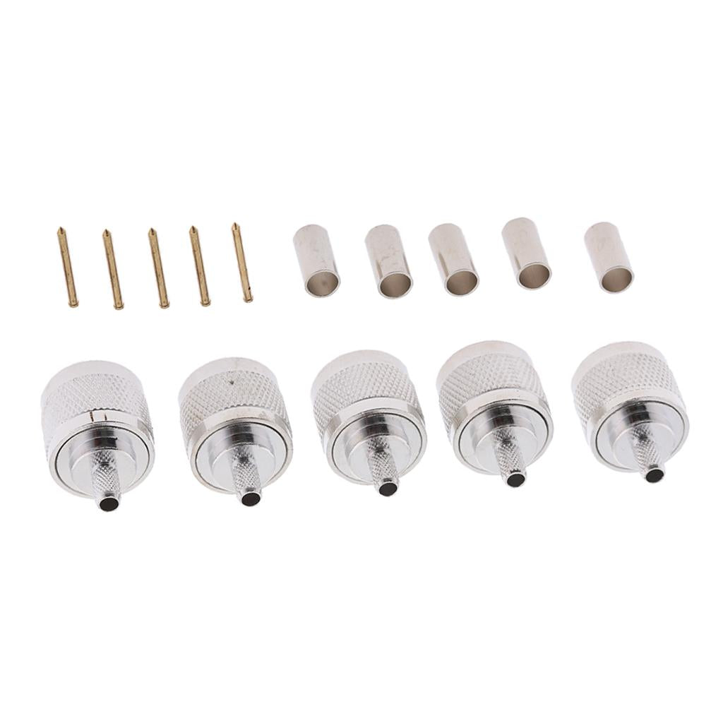 5pcs N Crimp Plug Male Connector For (KSR)LMR195 RG58 RG142 Coaxial Cable