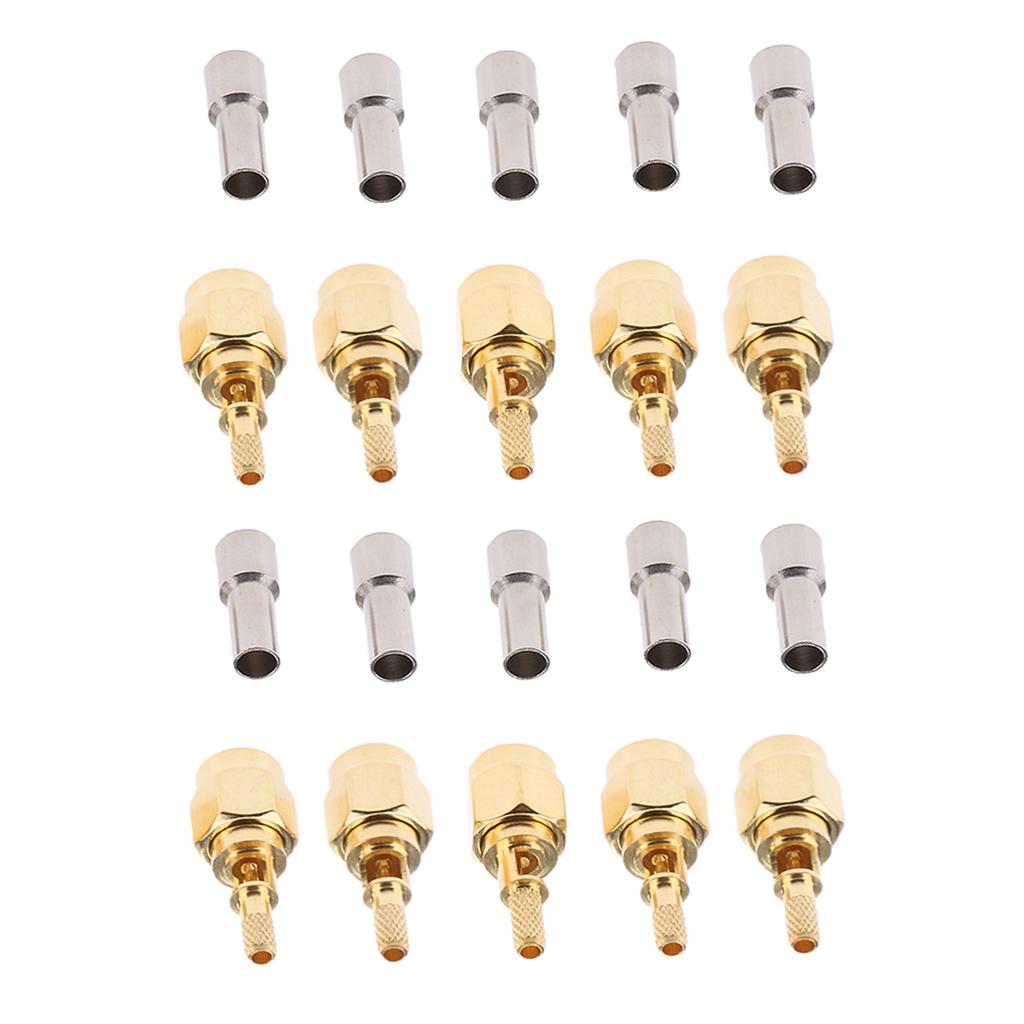 10Pieces Connector SMA Male Plug Pin Crimp Window for RG174,RG316