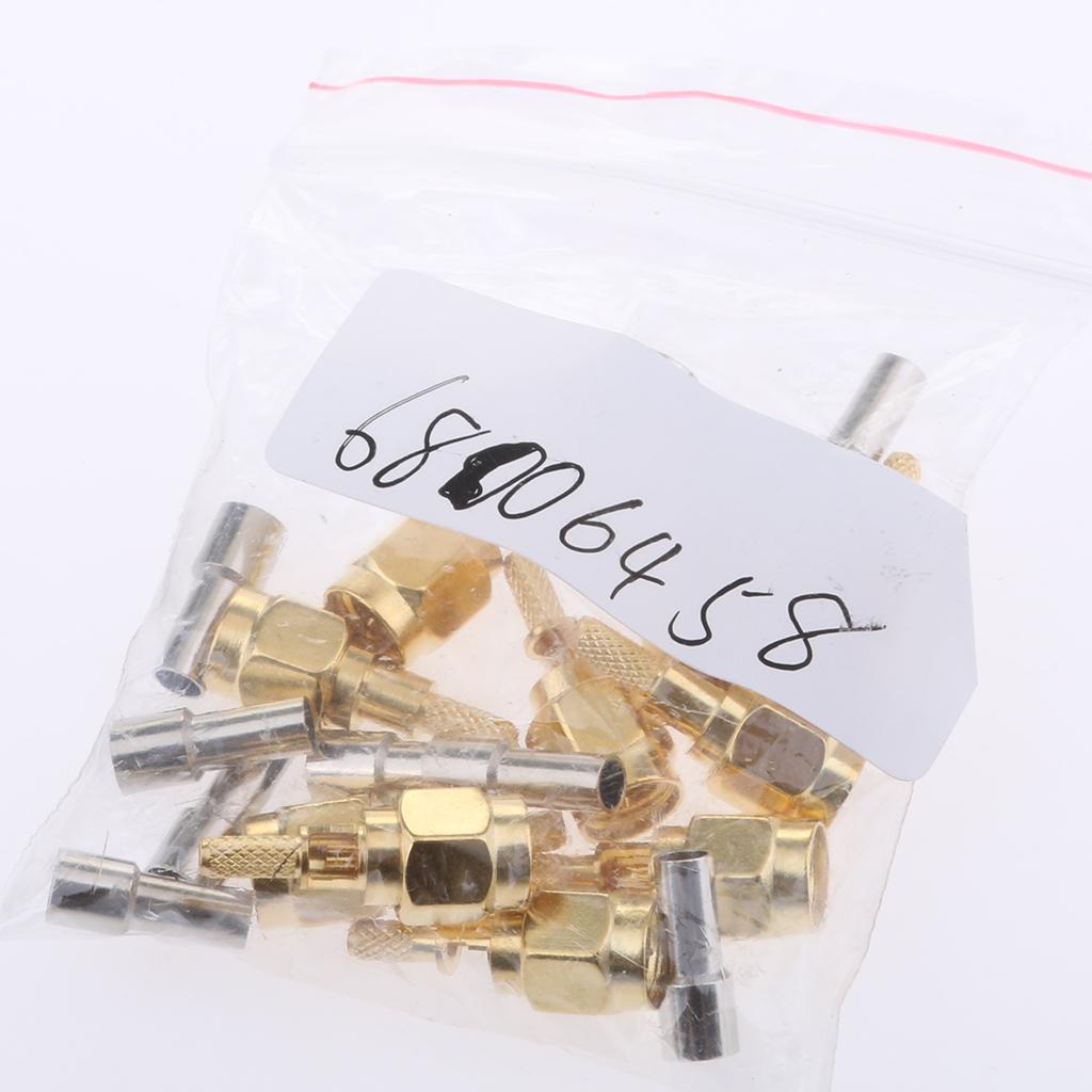 10Pieces Connector SMA Male Plug Pin Crimp Window for RG174,RG316
