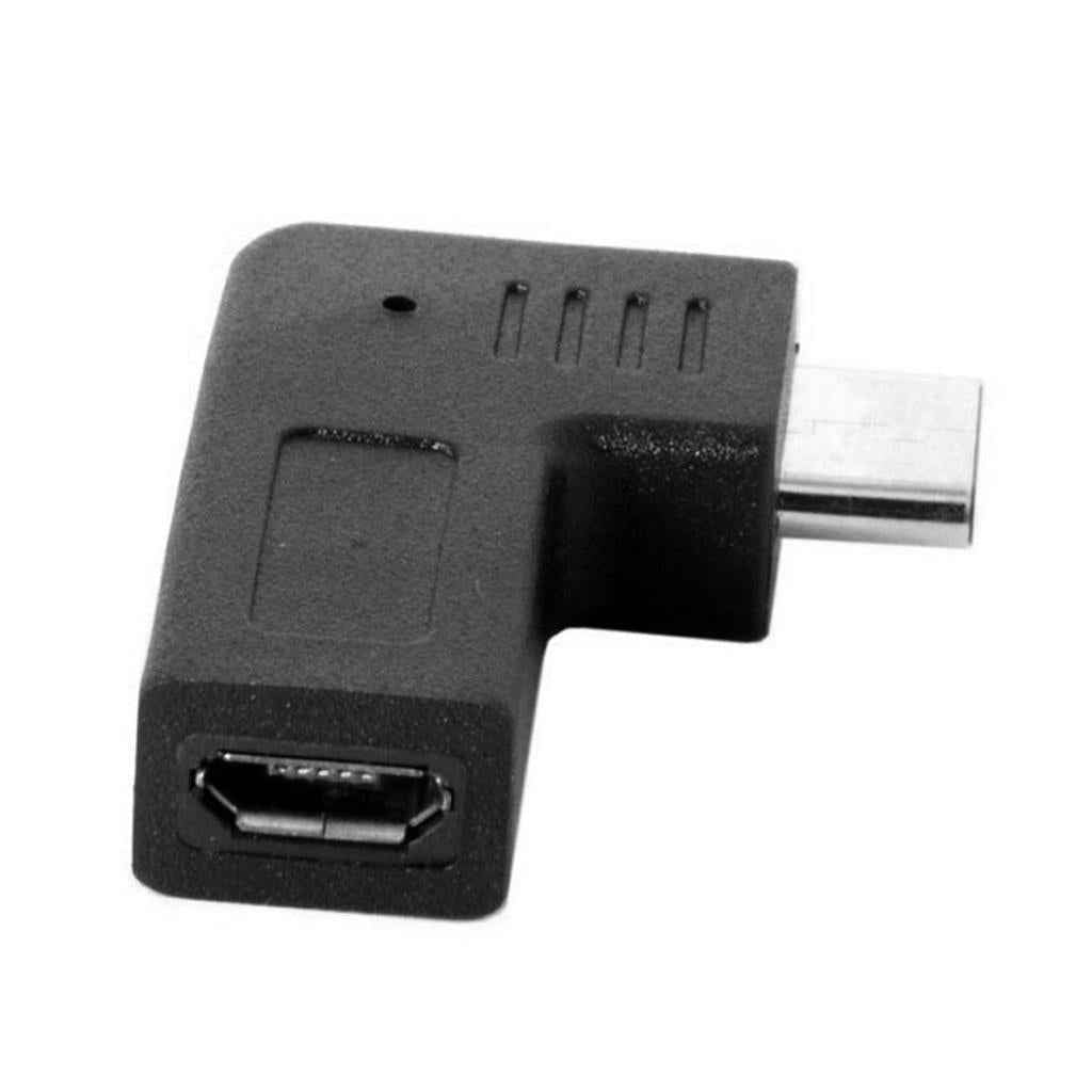 Type C to Micro-USB Adapter 2 Pack 90 Degree Type-C Female to Micro-USB Male Right & Left Angle Adapter (Type C to Mic R & L)