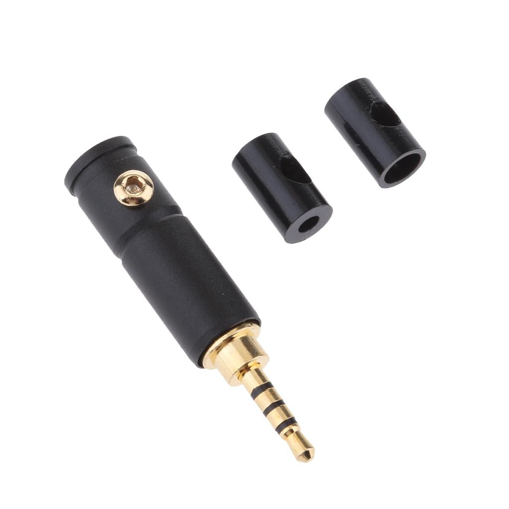 2.5mm 4 Pole Stereo Male Repair Headphone Jack Plug Metal Audio Soldering