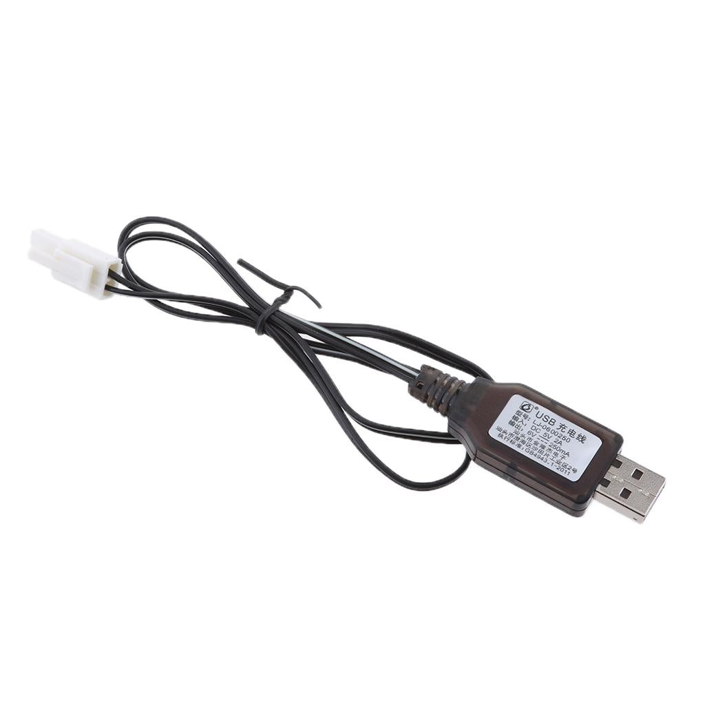 6V USB to EL-2P Plug NI-MH/NI-Cd Battery Charging Cable for RC Drone Toys