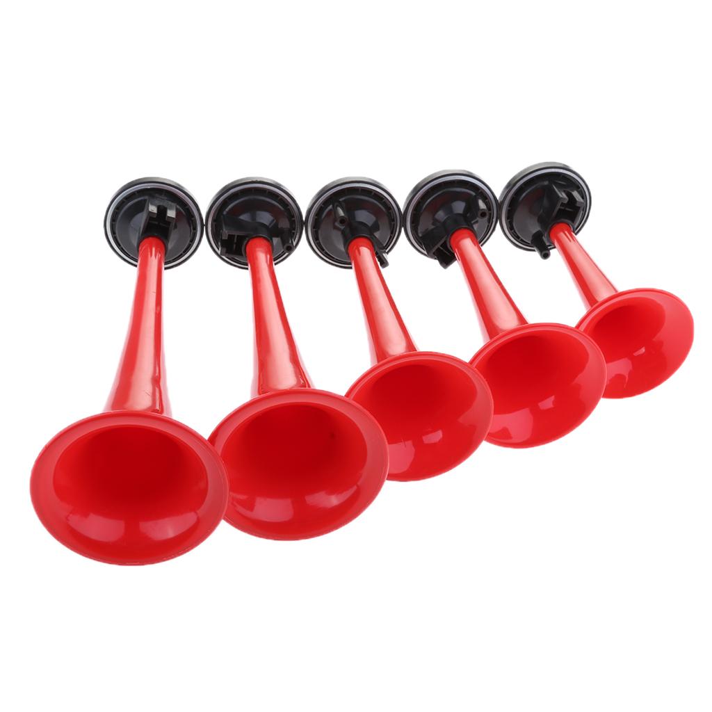 12V/24V Air Horn Kit 5 Trumpet 130db for Car Truck Boat Motorcycle Red