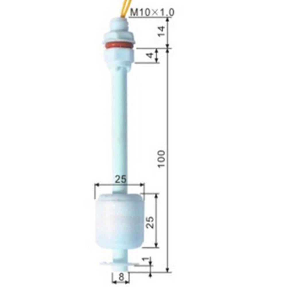 M10*100MM Mini PP Tank Pool Water Level Liquid Sensor Vertical Float Switch