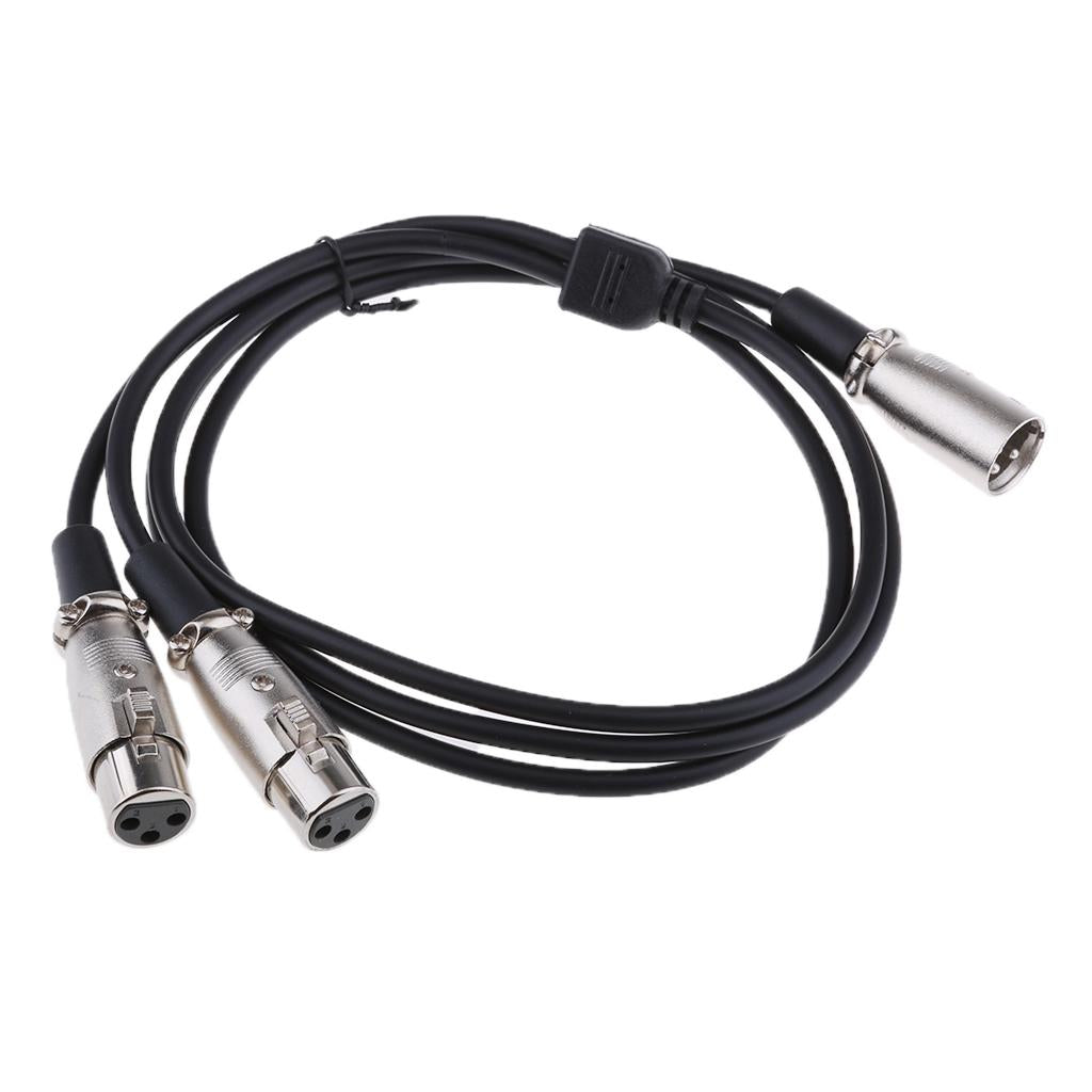 XLR Cable 1 Male to 2 Female M / F Audio Cable Splitter For Microphone Mixer