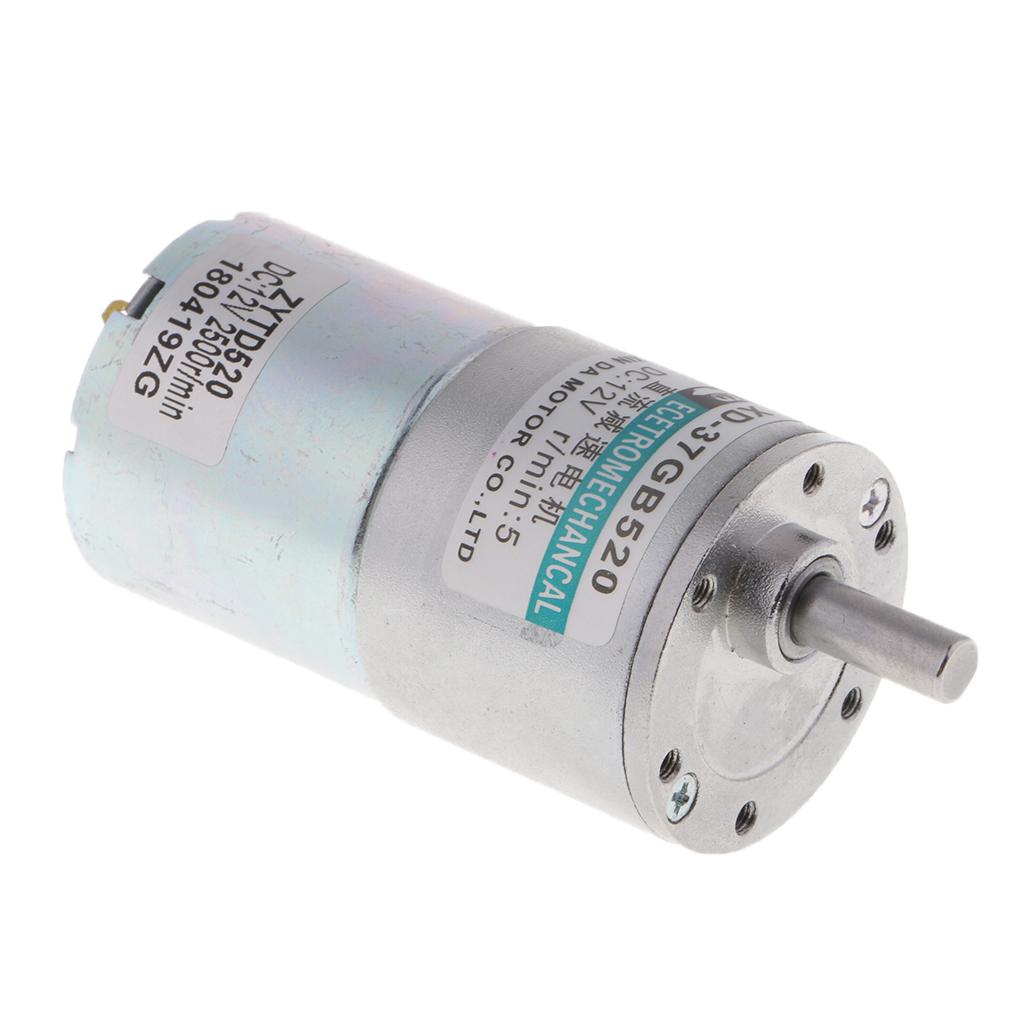 XD-37GB520 DC Motor 12V 10W 5RPM Gear Motor CW/CCW Brushed Geared Motor