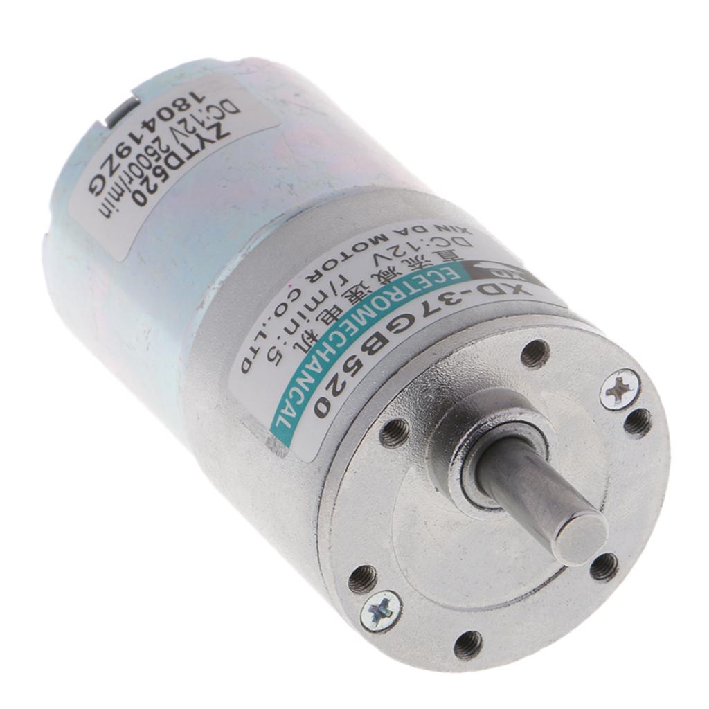 XD-37GB520 DC Motor 12V 10W 5RPM Gear Motor CW/CCW Brushed Geared Motor