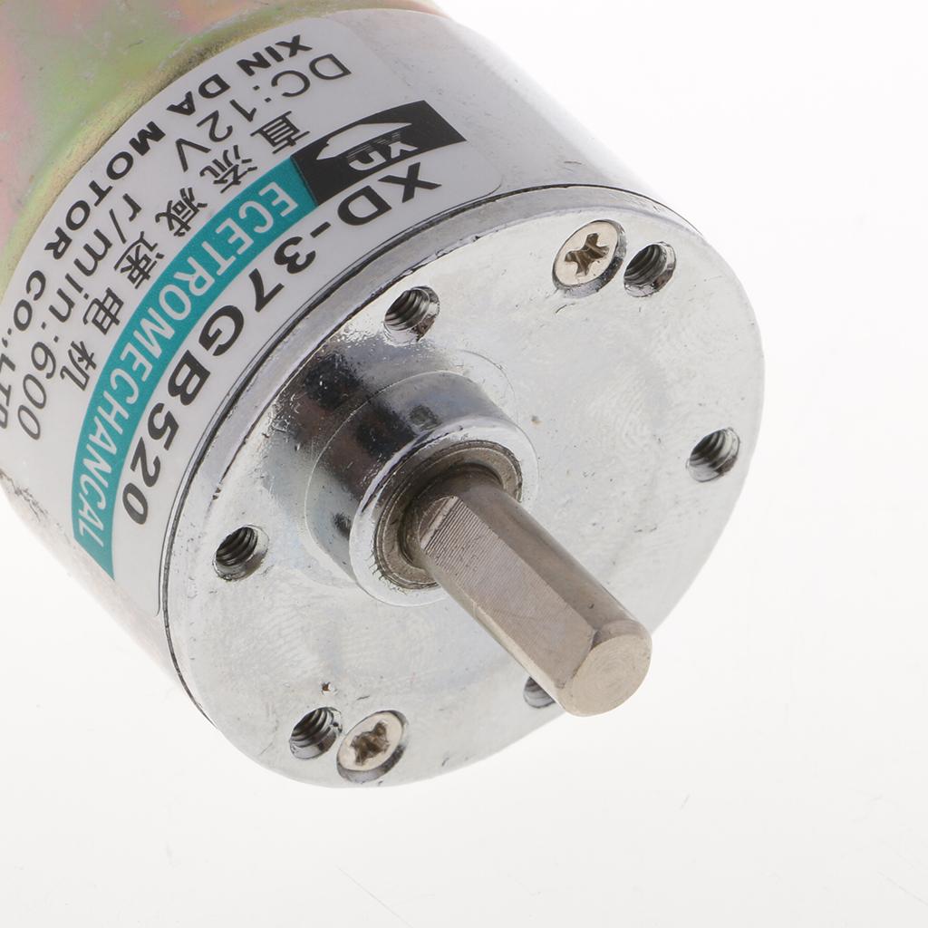 XD-37GB520 DC Motor 12V 10W 600RPM Gear Motor CW/CCW Brushed Geared Motor