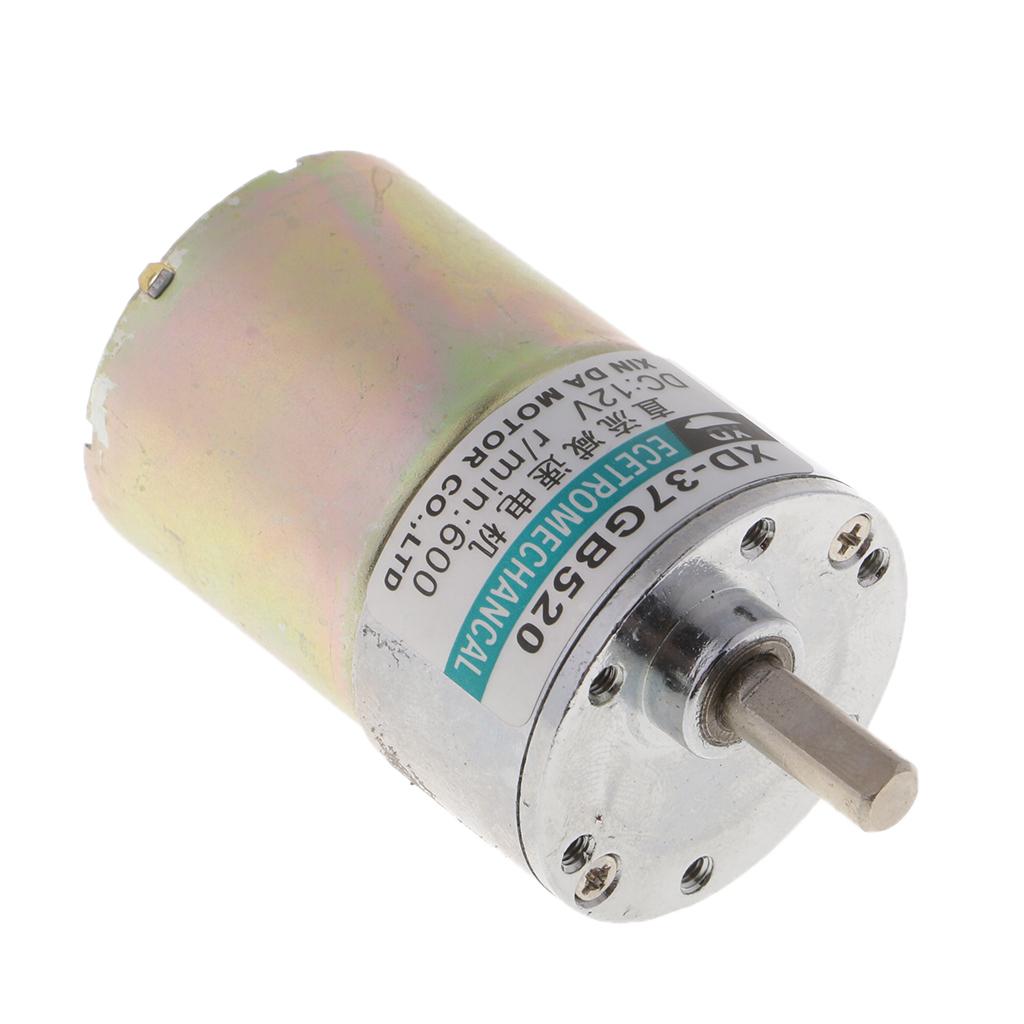 XD-37GB520 DC Motor 12V 10W 600RPM Gear Motor CW/CCW Brushed Geared Motor
