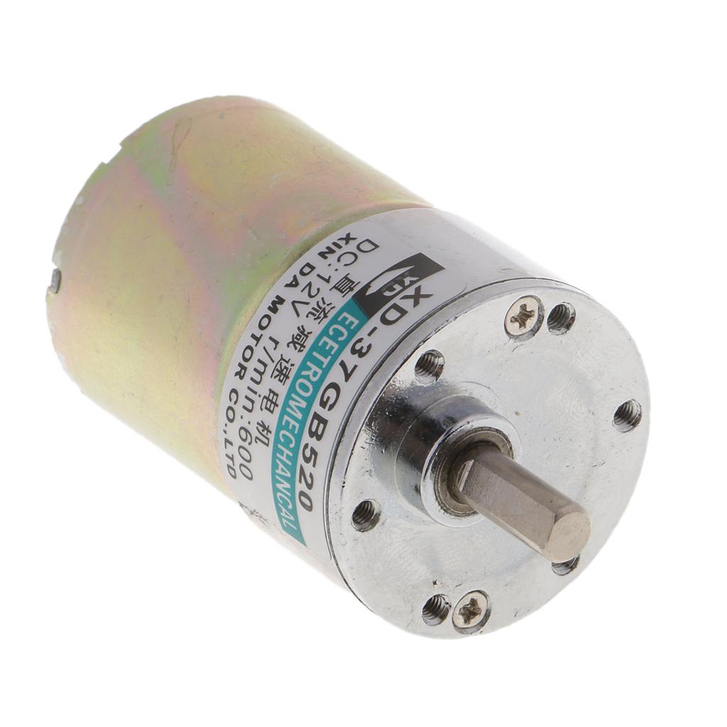 XD-37GB520 DC Motor 12V 10W 600RPM Gear Motor CW/CCW Brushed Geared Motor