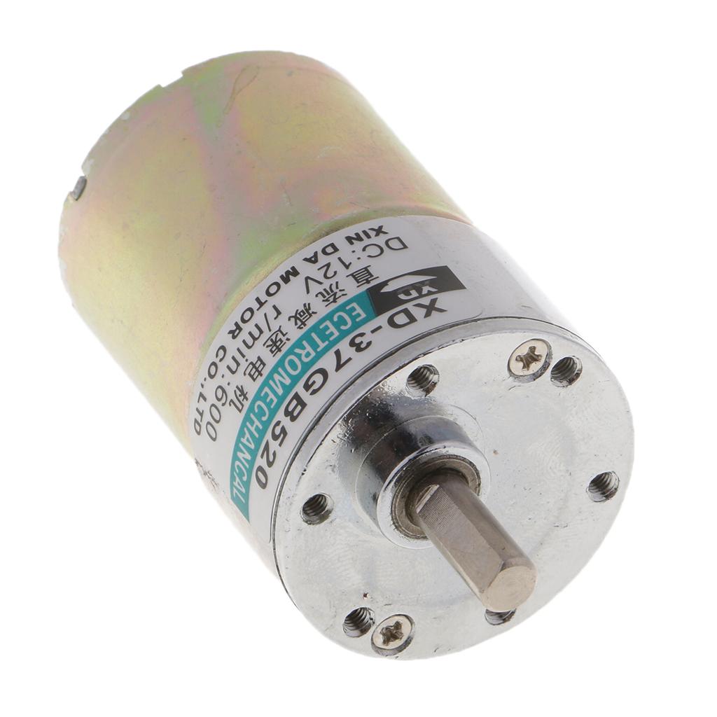 XD-37GB520 DC Motor 12V 10W 600RPM Gear Motor CW/CCW Brushed Geared Motor