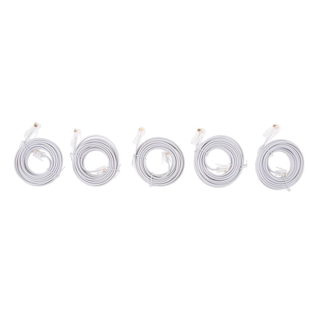 5Pieces  to RJ11 Telephone Modem Line Cable DSL Cord 8P4C 6P4C 3Meters