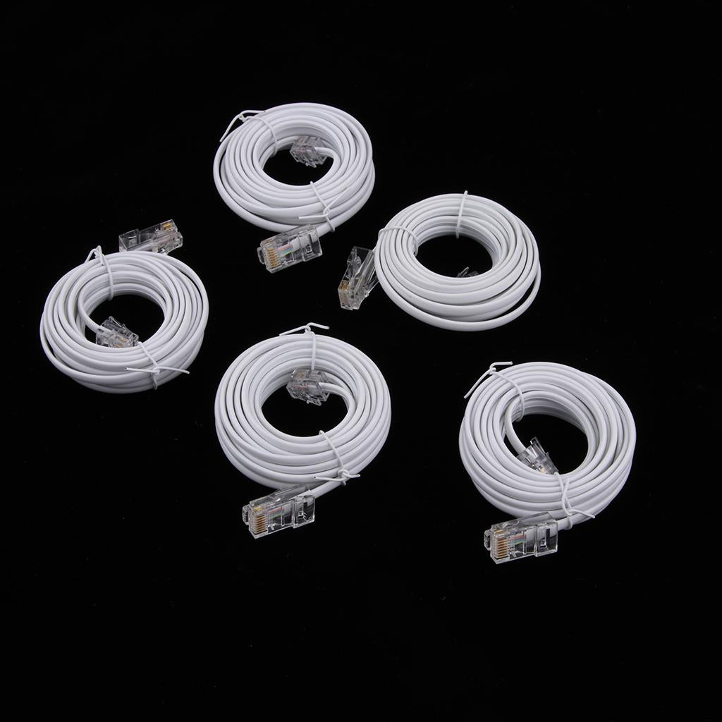 5Pieces  to RJ11 Telephone Modem Line Cable DSL Cord 8P4C 6P4C 3Meters