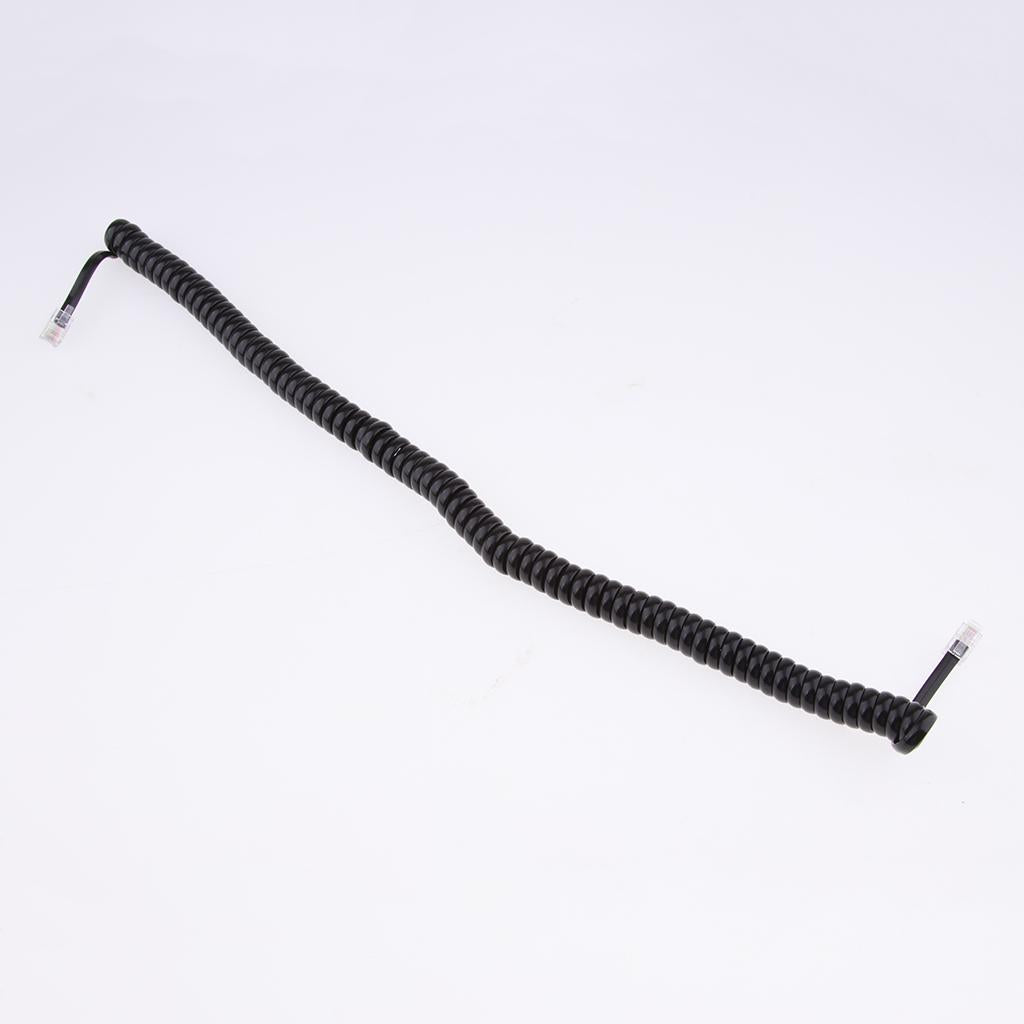 Telephone Handset Cord Cable Spiral Coiled Length 1.25 to 9.8ft black