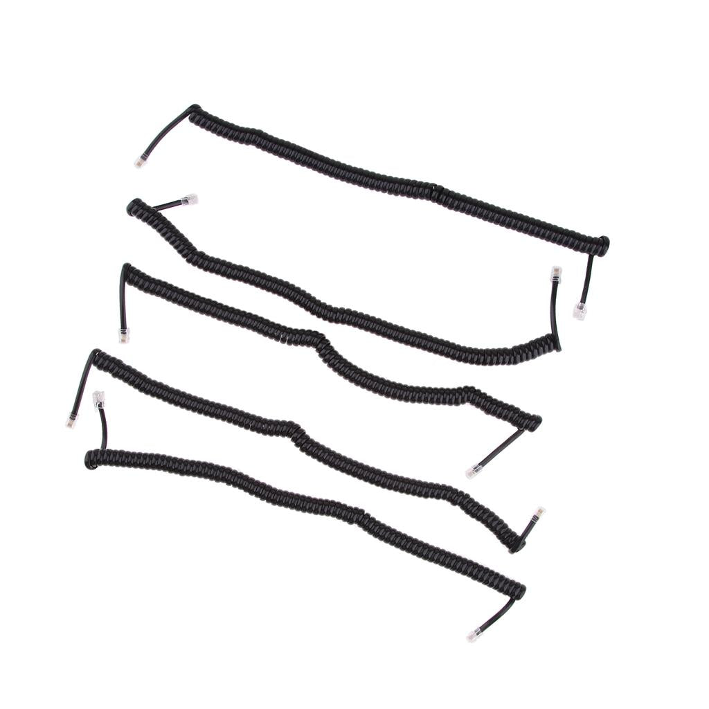 Telephone Handset Cord Cable Spiral Coiled Length 1.25 to 9.8ft black