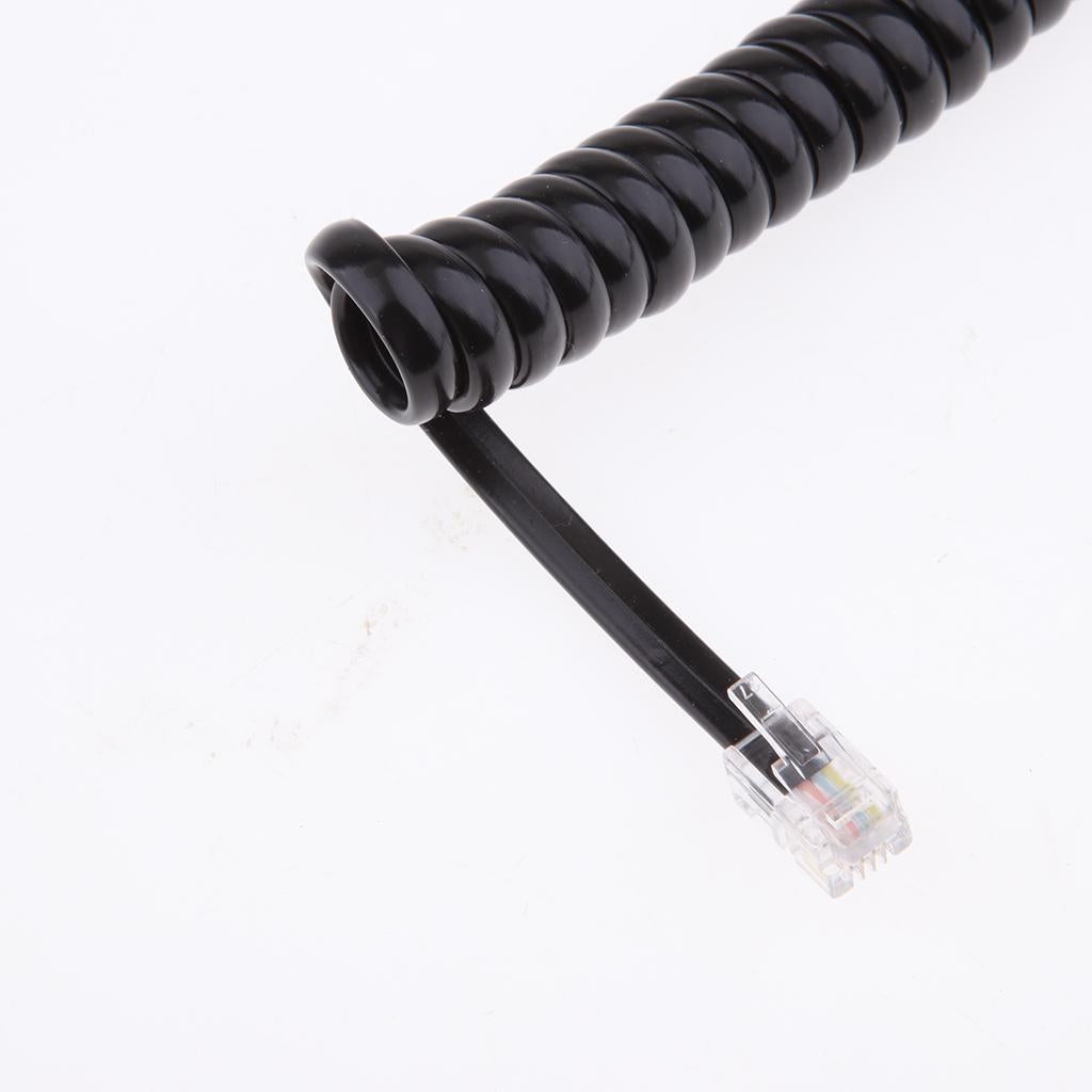 Telephone Handset Cord Cable Spiral Coiled Length 1.25 to 9.8ft black
