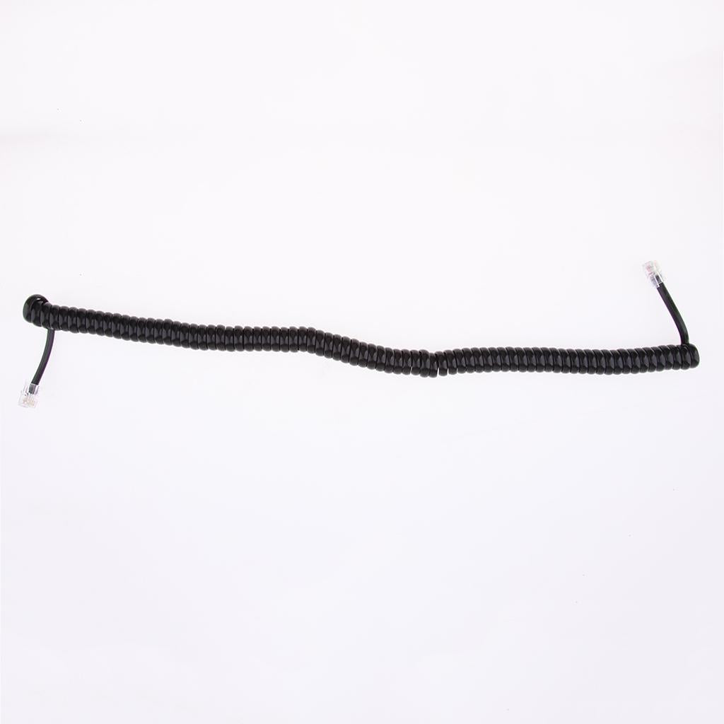 Telephone Handset Cord Cable Spiral Coiled Length 1.25 to 9.8ft black