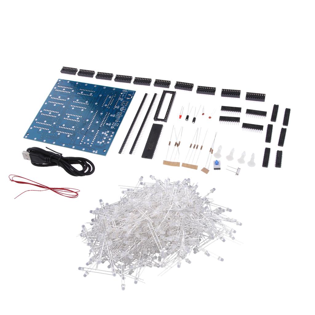 DIY 3D8 LED mini Cube 8*8*8 CUBE 8 Kits/Junior Gift support    
