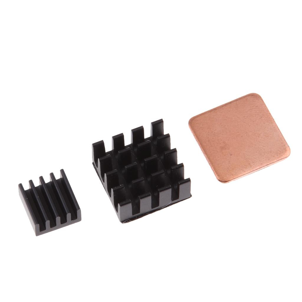 3xCopper Aluminum Heatsink Cooler Circuit Board Cooling Fin For Raspberry Pi