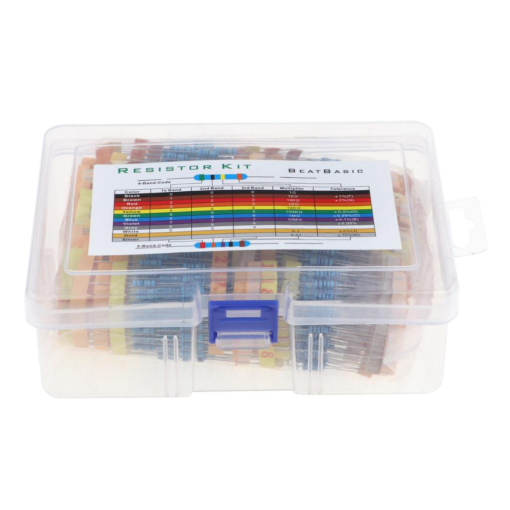 110 Values 1% Resistor Kit Assortment 0.1R - 10M Ohm (Pack of 1100)