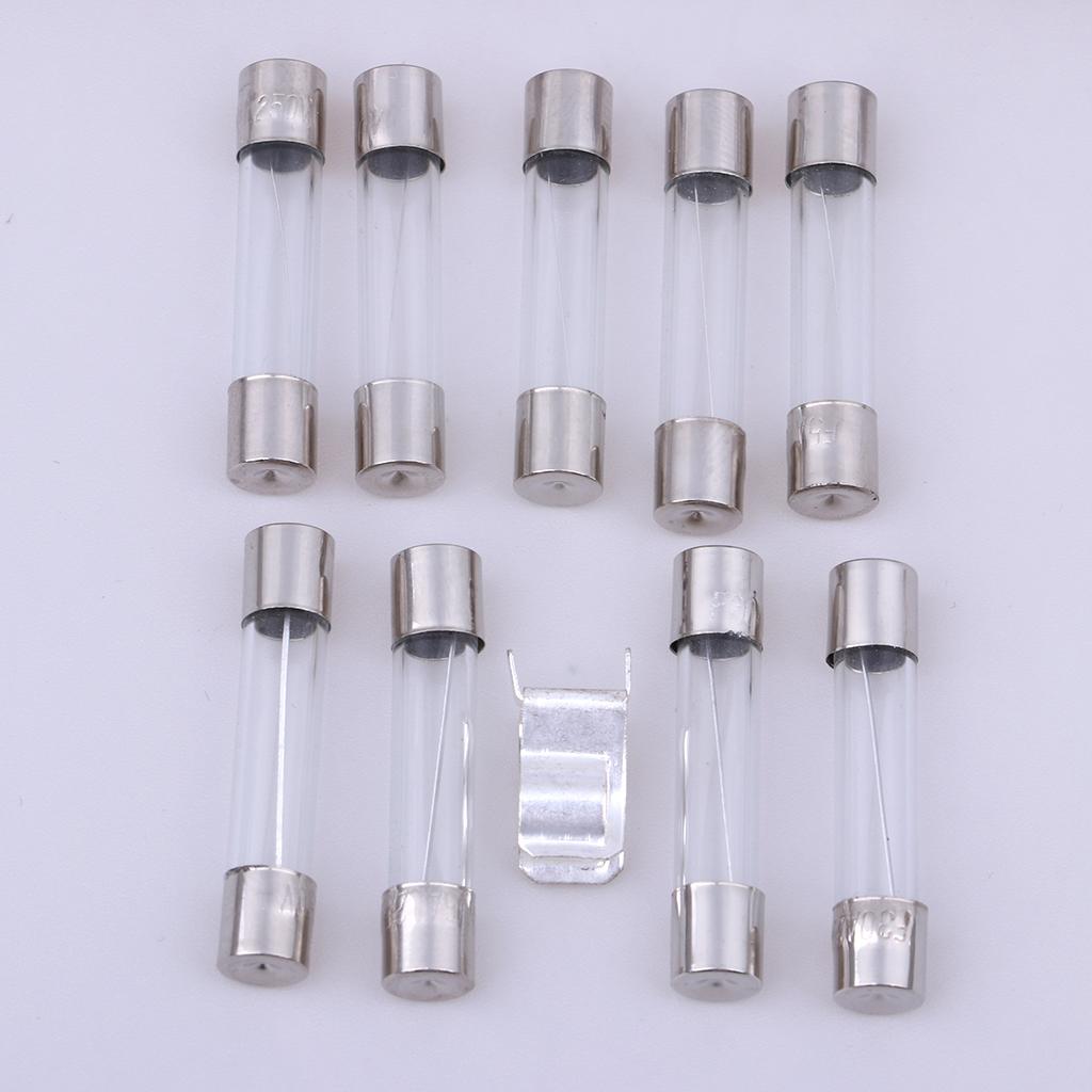 72pcs 6x30mm Fast-blow Glass Fuses Quick Blow Tube Fuses Assorted Kit Amp 