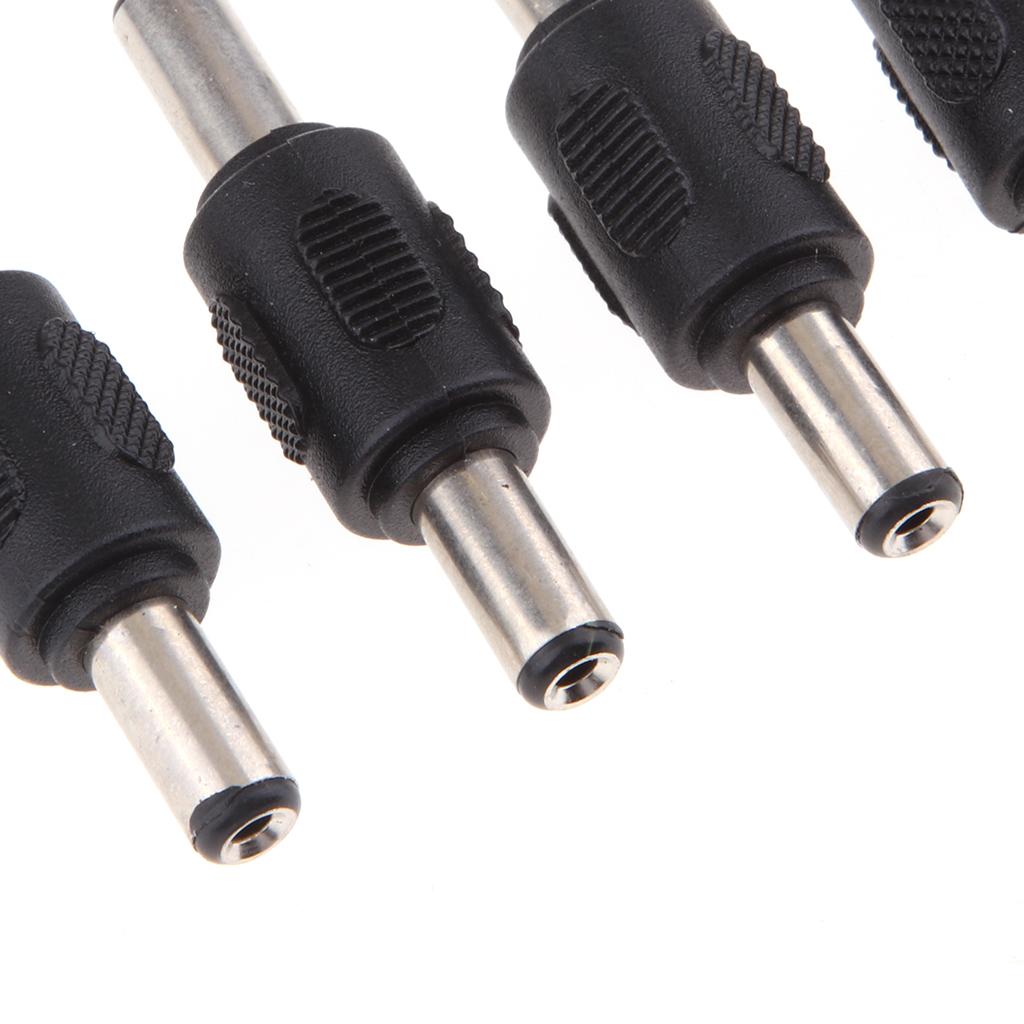 5Pcs DC Power Adapter 5.5x2.1mm Male to Male Plug Connector Converter