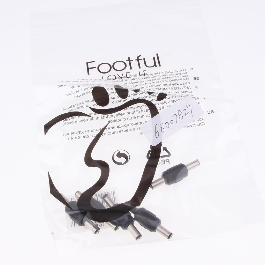5Pcs DC Power Adapter 5.5x2.1mm Male to Male Plug Connector Converter