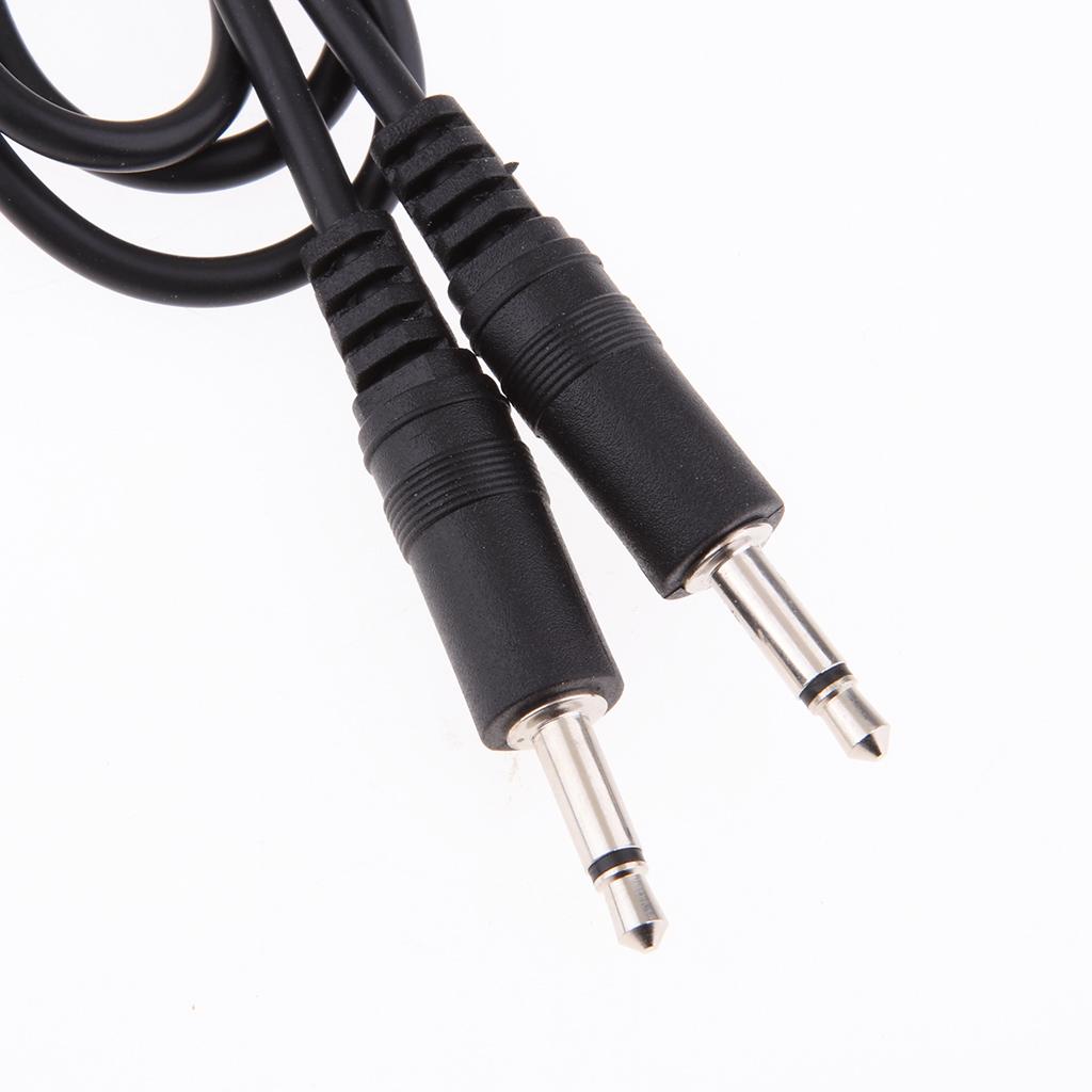 2x3Pcs 3.5mm Male to Male Mono Jack Headphone Audio Lead Cable Wire 1M Black