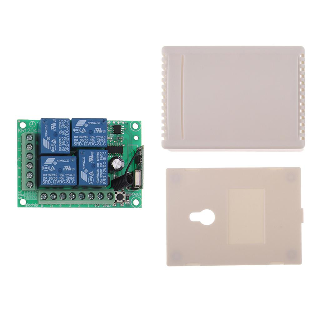 Wireless 433MHz RF Module Transmitter Remote Control Switch 4 Channel + Case
