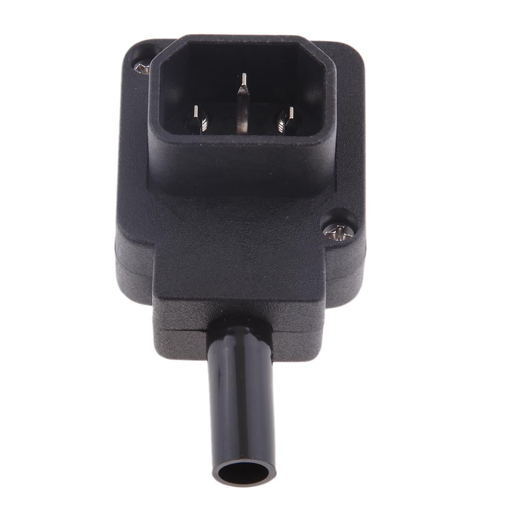 IEC Male C14 Right Angled 10A Connector Adapter Kettle Socket 90 Degree Plug