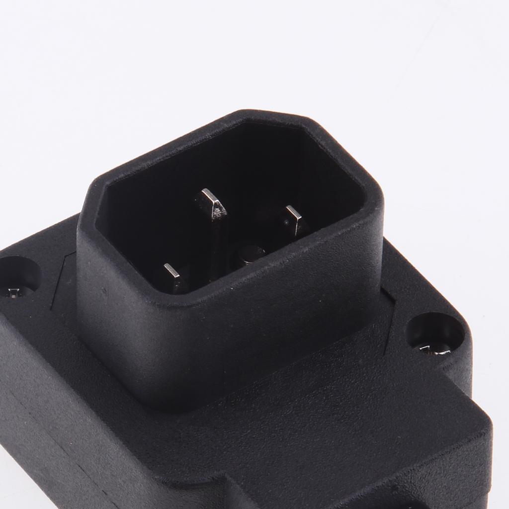 IEC Male C14 Right Angled 10A Connector Adapter Kettle Socket 90 Degree Plug