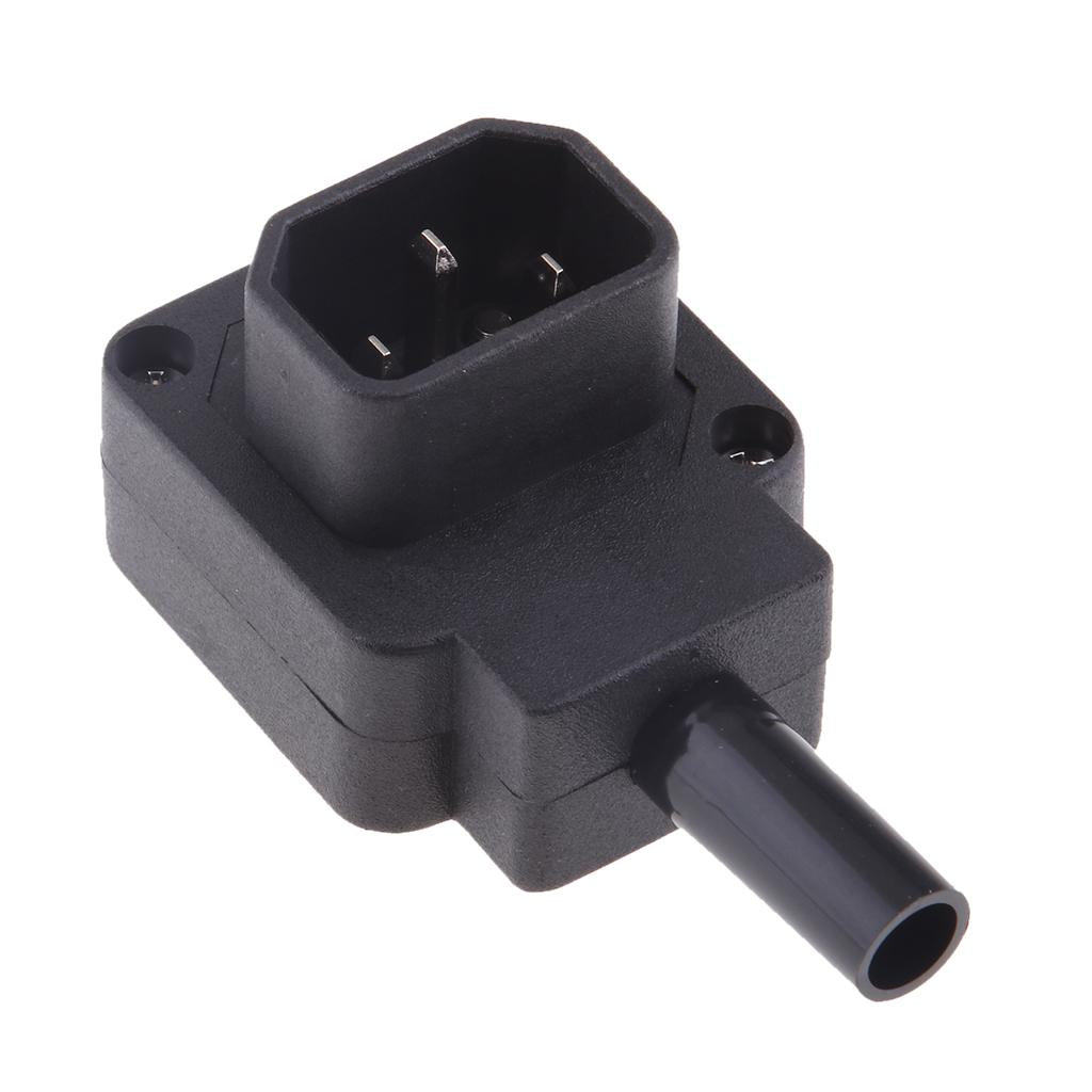IEC Male C14 Right Angled 10A Connector Adapter Kettle Socket 90 Degree Plug
