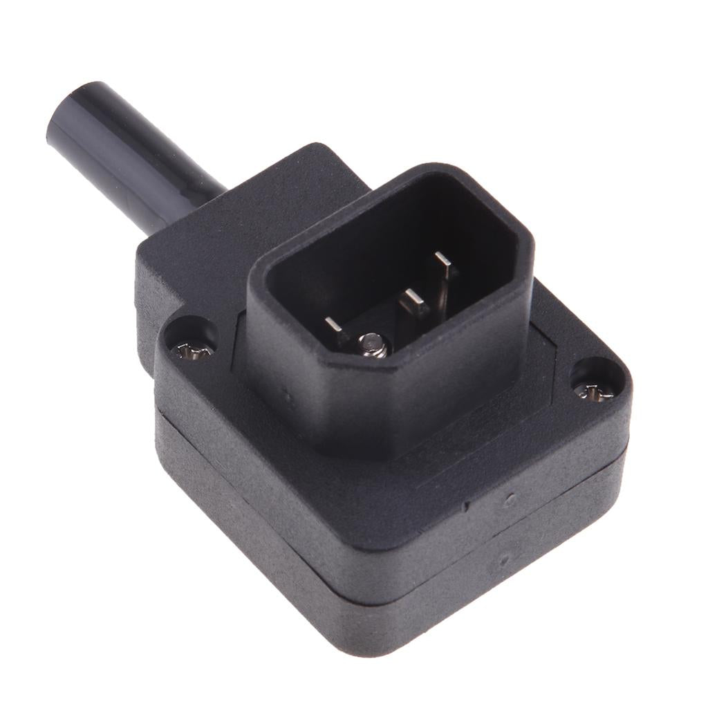 IEC Male C14 Right Angled 10A Connector Adapter Kettle Socket 90 Degree Plug