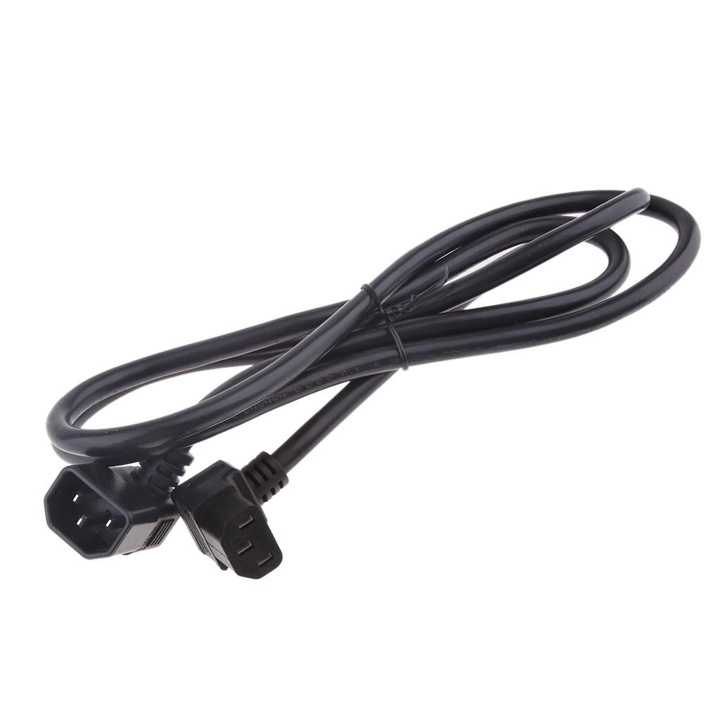 IEC C14 Male to C13 Female Converter Power Adapter Cable Angled Cord 150cm