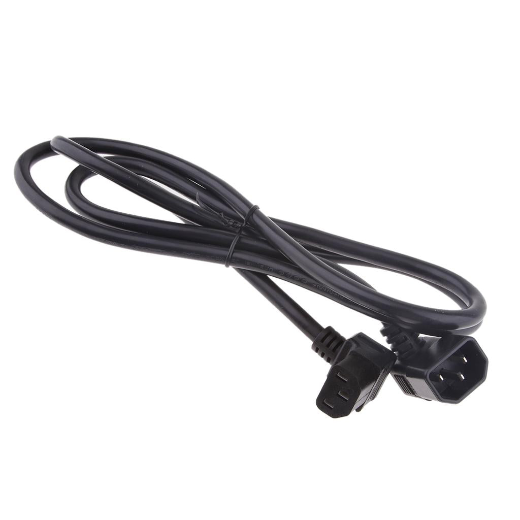 IEC C14 Male to C13 Female Converter Power Adapter Cable Angled Cord 150cm