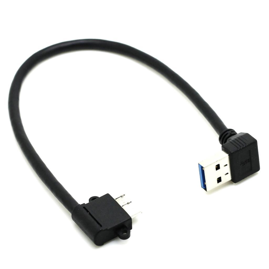 4xDown Angled 90 Degree USB 3.0 to Micro USB 3.0 10Pin Cable 25cm