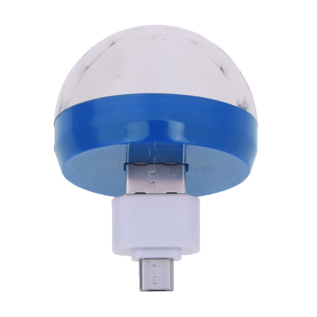 Mini USB Stage Disco Light Voice Control Magic Ball Lamp RGB LED Bulb Blue