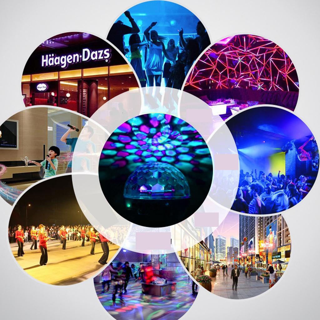 Mini USB Stage Disco Light Voice Control Magic Ball Lamp RGB LED Bulb Blue