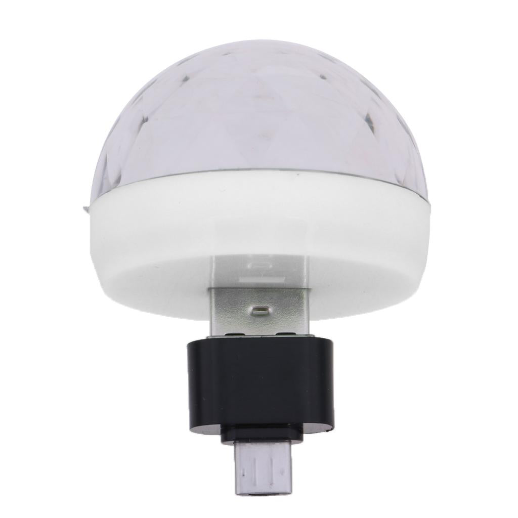 3xMini USB Stage Disco Light Voice Control Magic Ball Lamp RGB LED Bulb White