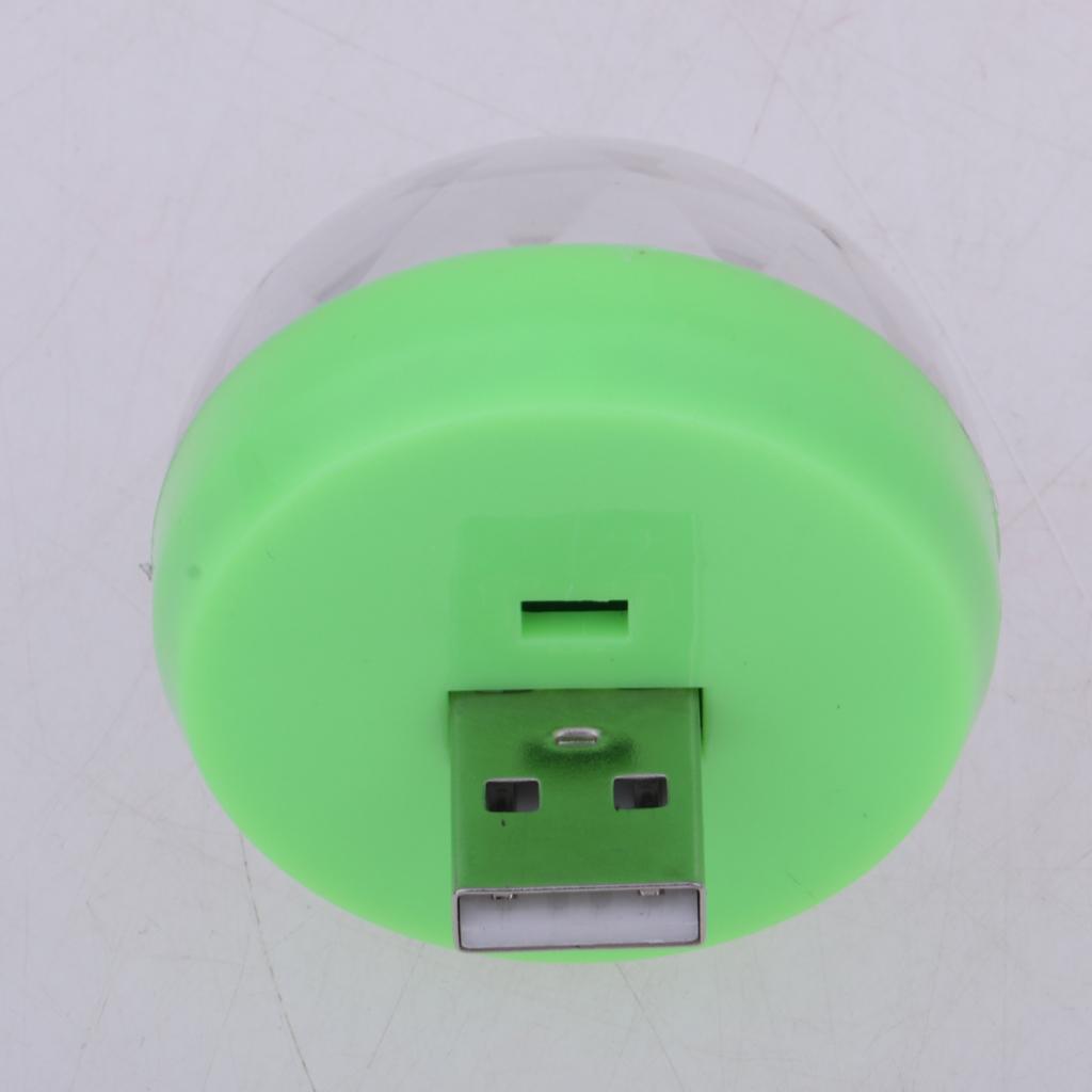 3xMini USB Stage Disco Light Voice Control Magic Ball Lamp RGB LED Bulb Green