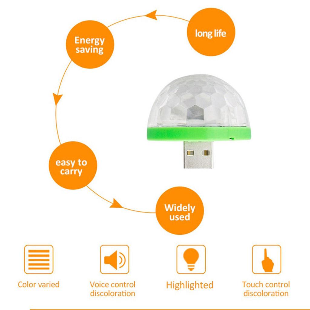 Voice control small magic ball light RGB mobile phone stage light  white